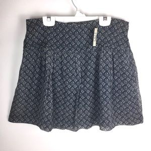 Madewell Mini Skirt Dark Blue Print Sz. 8 Silky